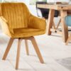 Designová otočná židle Lorius žlutá