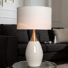Designová stolní lampa bílá – Lenux