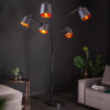 Designová kovová stojací lampa černá – Columbia